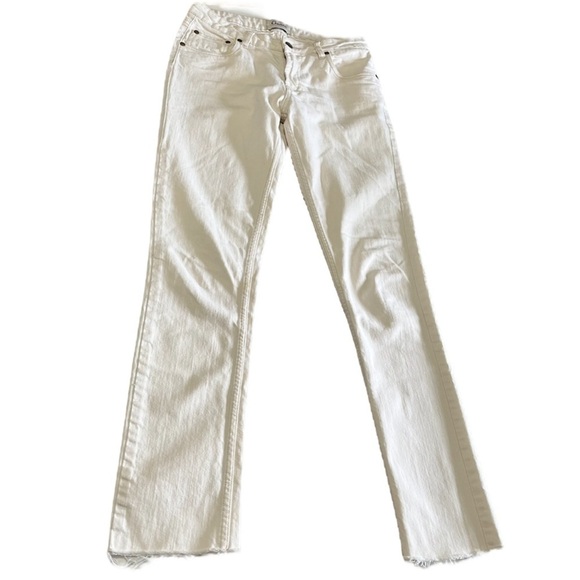 Ganni Raw Hem Jeans Cream White Medium A2 - Picture 1 of 8